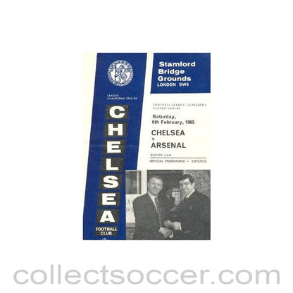 1965 - Chelsea v Arsenal official programme 06/02/1965