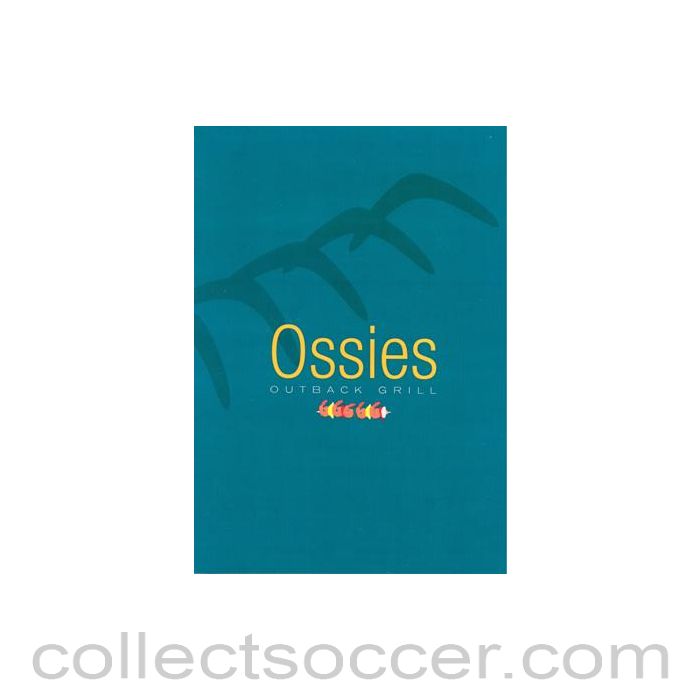 2000 - Chelsea v Arsenal Ossies menu in cover 06/09/2000