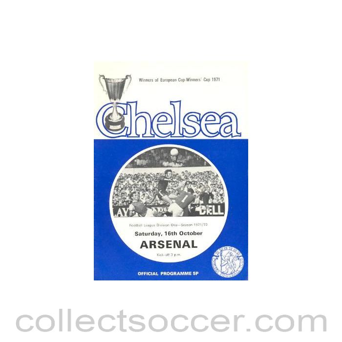 1971 - Chelsea v Arsenal official programme 16/10/1971 Football League