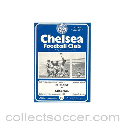 1963 - Chelsea v Arsenal official programme 16/11/1963