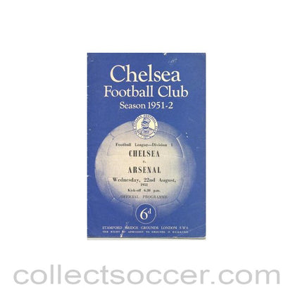 1951 - Chelsea v Arsenal official programme 22/08/1951