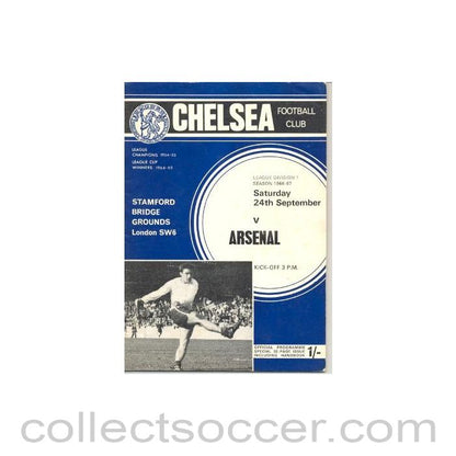 1966 - Chelsea v Arsenal official programme 24/09/1966 Football League
