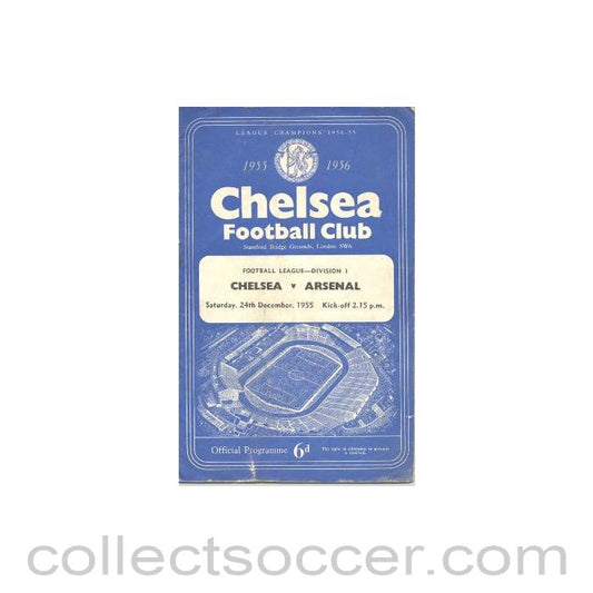 1955 - Chelsea v Arsenal official programme 24/12/1955