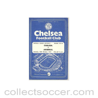 1957 - Chelsea v Arsenal official programme 26/10/1957