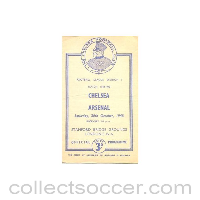 1948 - Chelsea v Arsenal official programme 30/10/1948