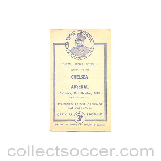 1948 - Chelsea v Arsenal official programme 30/10/1948