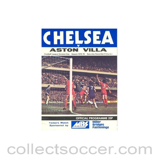 1978 - Chelsea v Aston Villa official programme 09/12/1978