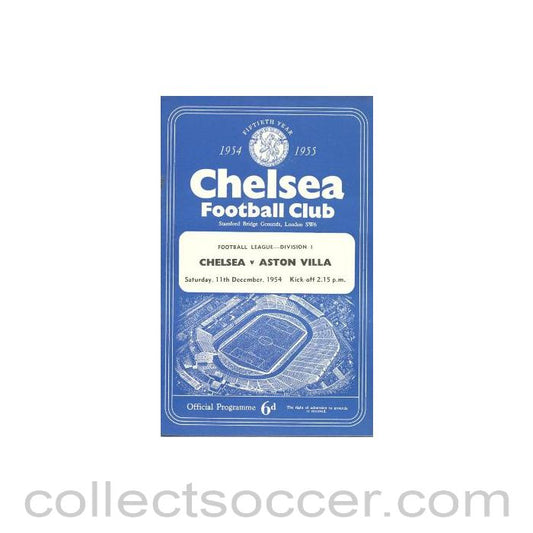 1954 - Chelsea v Aston Villa official programme 11/12/1954