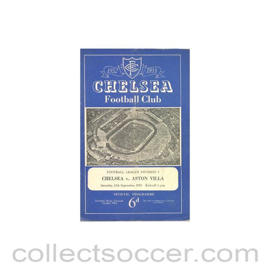 1952 - Chelsea v Aston Villa official programme 13/09/1952