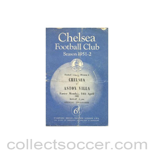 1952 - Chelsea v Aston Villa official programme 14/04/1952