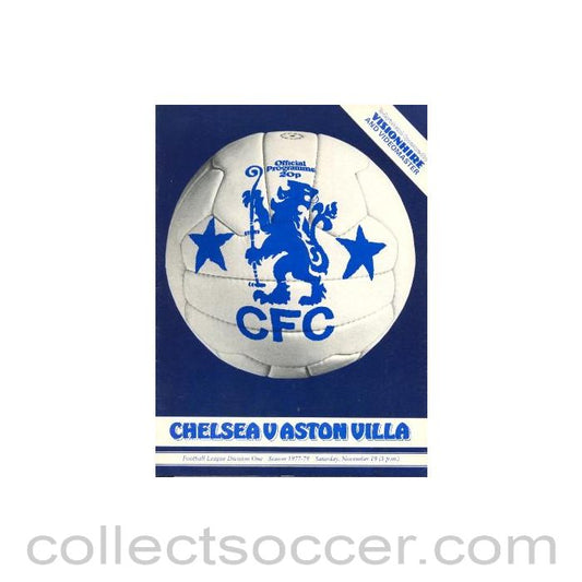 1977 - Chelsea v Aston Villa official programme 19/11/1977