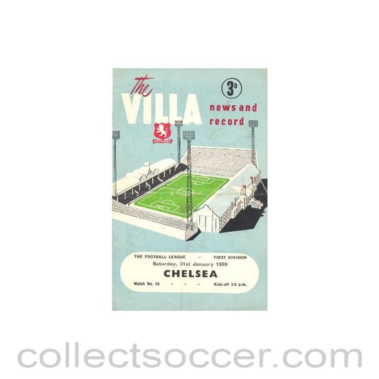 1959 - Aston Villa vChelsea official programme 31/01/1959