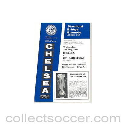 1966 - Chelsea v Barcelona official programme 11/05/1966