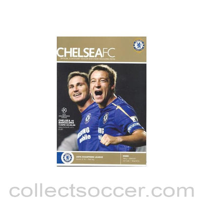 2006 - Chelsea v Barcelona official programme 22/02/2006