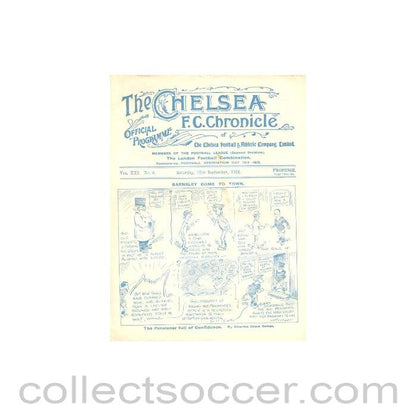 1925 - Chelsea v Barnsley official programme 12/09/1925