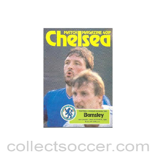 1981 - Chelsea v Barnsley official programme 24/10/1981