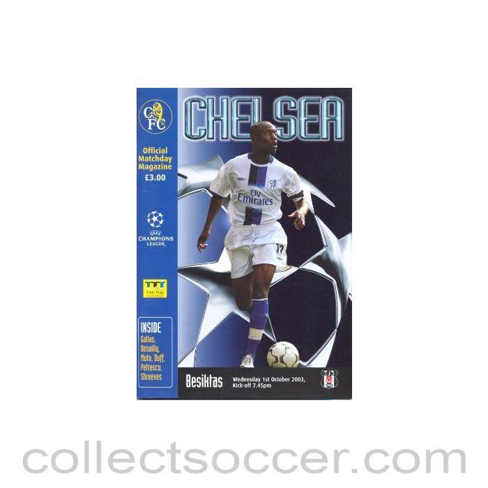 2003 - Chelsea v Besiktas Official Programme 01/10/2003