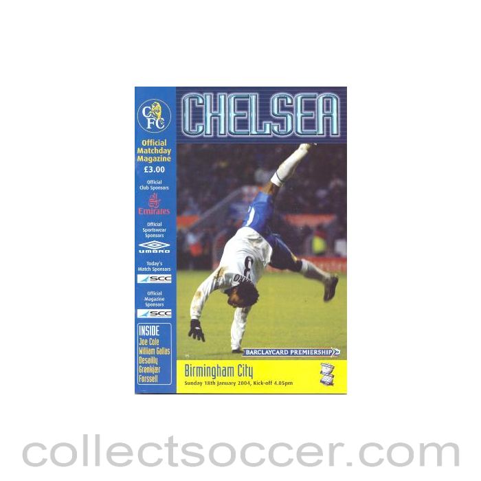 2004 - Chelsea v Birmingham City official programme 18/01/2004 Premier League