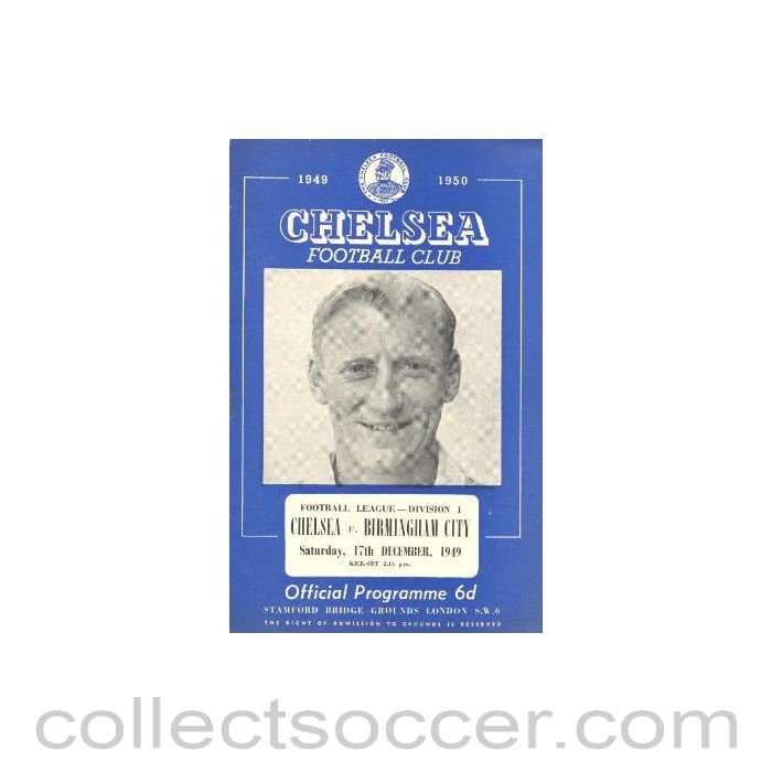 1950 - Chelsea v Birmingham City official programme 17/12/1950