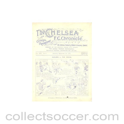 1923 - Chelsea v Blackburn Rovers official programme 01/09/1923