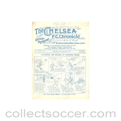 1927 - Chelsea v Blackpool official programme 03/09/1927