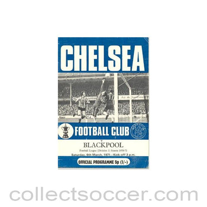 1971 - Chelsea v Blackpool official programme 06/03/1971