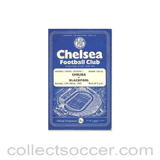 1960 - Chelsea v Blackpool official programme 19/03/1960