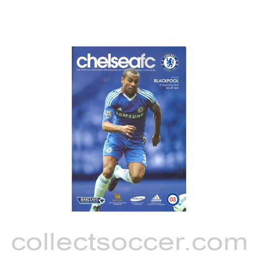2010 - Chelsea v Blackpool official programme 19/09/2010 Premier League