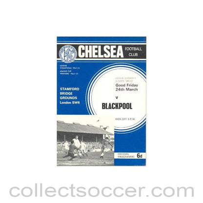 1967 - Chelsea v Blackpool official programme 24/03/1967 Football League