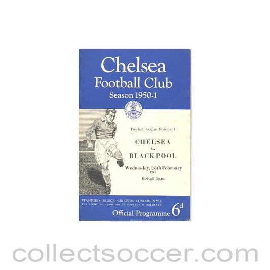 1951 - Chelsea v Blackpool official programme 28/02/1951
