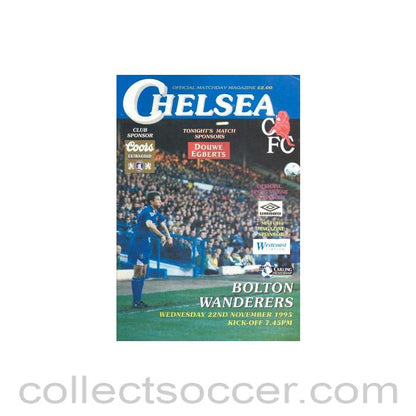 1995 - Chelsea v Bolton Wanderers official programme 22/11/1995