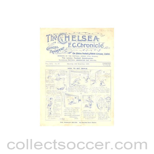 1923 - Chelsea v Bolton Wanderers official programme 03/11/1923