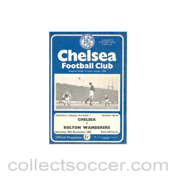 1963 - Chelsea v Bolton Wanderers official programme 30/11/1963