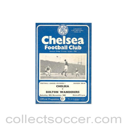 1963 - Chelsea v Bolton Wanderers official programme 30/11/1963