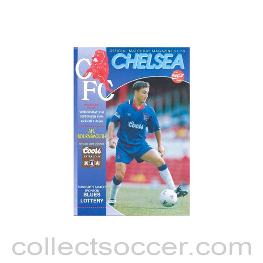 1994 - Chelsea v Bournemouth official programme 21/09/1994