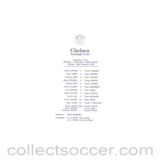 1981 - Chelsea v Brighton & Hove Albion official programme 23/01/1981 friendly match