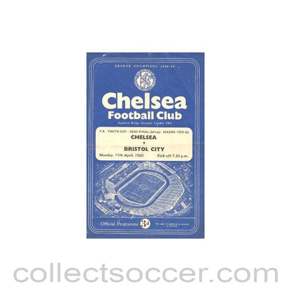 1960 - Chelsea v Bristol City official programme 11/04/1960