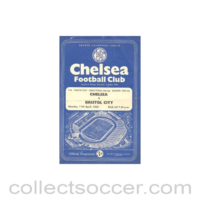 1960 - Chelsea v Bristol City official programme 11/04/1960