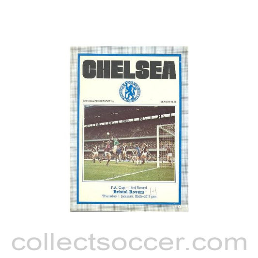 1976 - Chelsea v Bristol Rovers official programme 01/01/1976