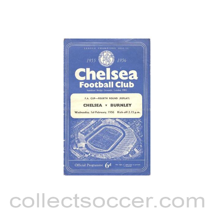 1956 - Chelsea v Burnley official programme 01/02/1956