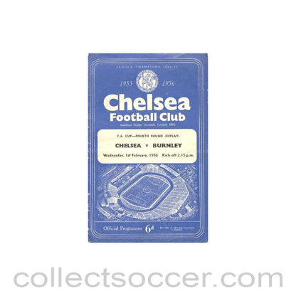 1956 - Chelsea v Burnley official programme 01/02/1956