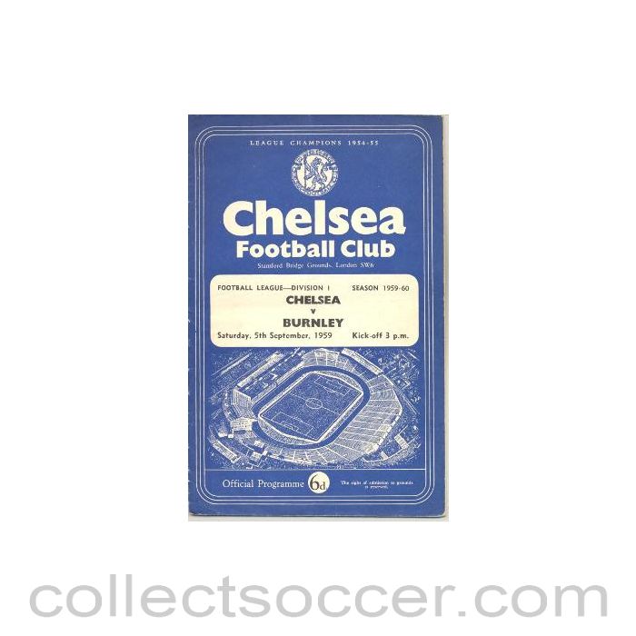 1959 - Chelsea v Burnley official programme 05/09/1959