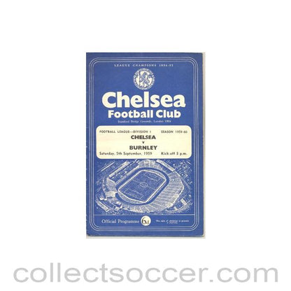 1959 - Chelsea v Burnley official programme 05/09/1959