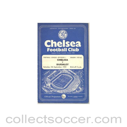 1959 - Chelsea v Burnley official programme 05/09/1959