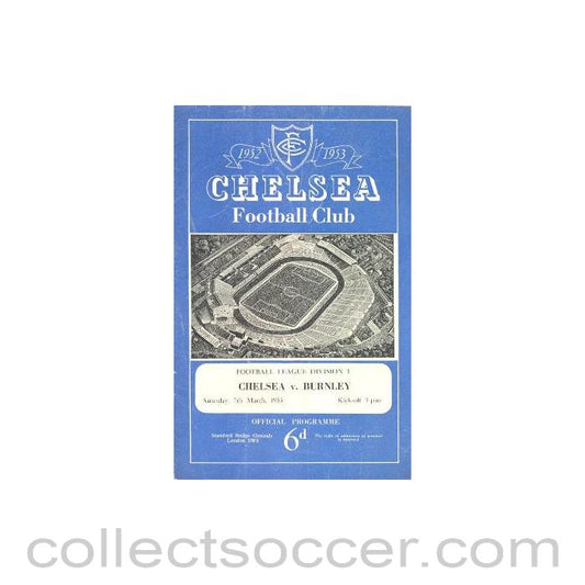 1953 - Chelsea v Burnley official programme 07/03/1953