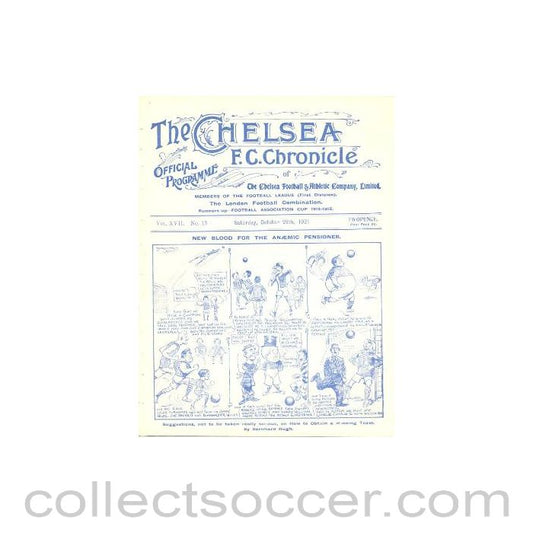 1921 - Chelsea v Burnley official programme 29/10/1921