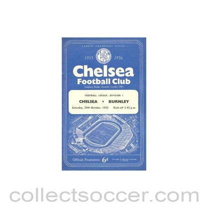 1955 - Chelsea v Burnley official programme 29/10/1955