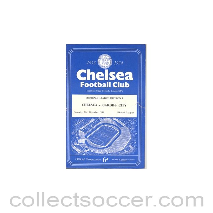 1953 - Chelsea v Cardiff City official programme 26/12/1953