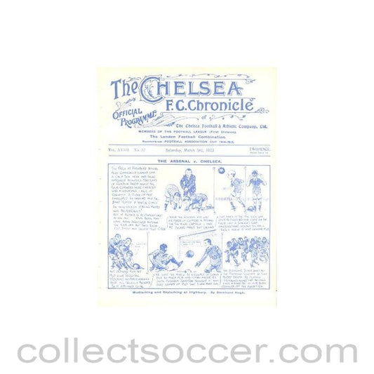 1923 - Chelsea v Cardiff City official programme 03/03/1923