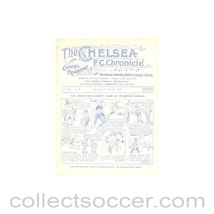 1923 - Chelsea v Cardiff City official programme 06/10/1923